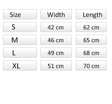 Tabelle T-Shirt Weiten und Längen