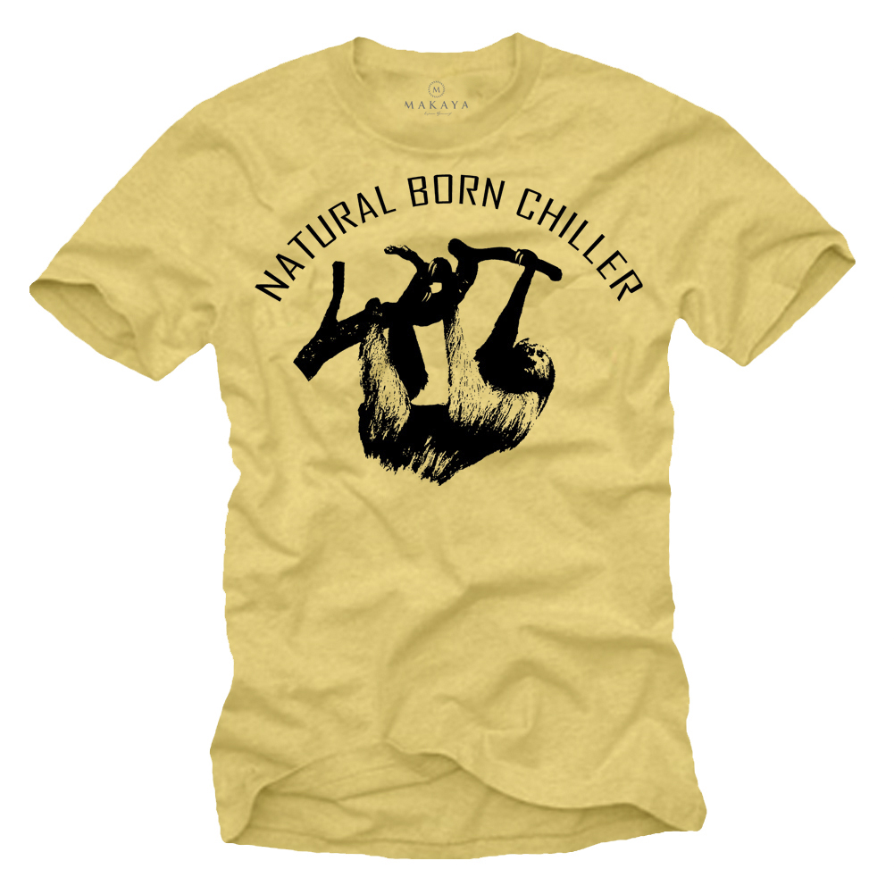 Mens T-Shirt Sloth - Natural Born Chiller